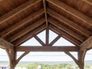 10x14 Rough Cut Hemlock Peak Pavilion Roof Interior